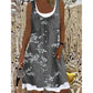 Women's Faux Two-Piece Denim Print Dress