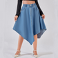 Slimming Asymmetrical Denim Midi Skirt