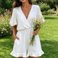Casual korte jumpsuit met V-hals en trekkoord voor dames