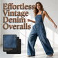 Zomerse, ruimvallende denim jumpsuit voor dames met zakken