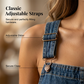 Zomerse, ruimvallende denim jumpsuit voor dames met zakken