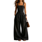 Zomerse, ruimvallende denim jumpsuit voor dames met zakken