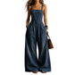 Zomerse, ruimvallende denim jumpsuit voor dames met zakken