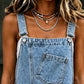 Midi-jurk voor dames: mouwloze denim overall