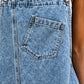 Midi-jurk voor dames: mouwloze denim overall