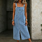 Midi-jurk voor dames: mouwloze denim overall