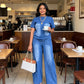 Women's Casual Denim Top & Pants 2-Piece Set