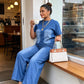 Women's Casual Denim Top & Pants 2-Piece Set