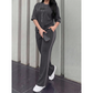 Casual tweedelige loungeset voor dames met streepjesmotief