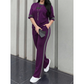 Casual tweedelige loungeset voor dames met streepjesmotief
