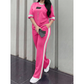 Casual tweedelige loungeset voor dames met streepjesmotief
