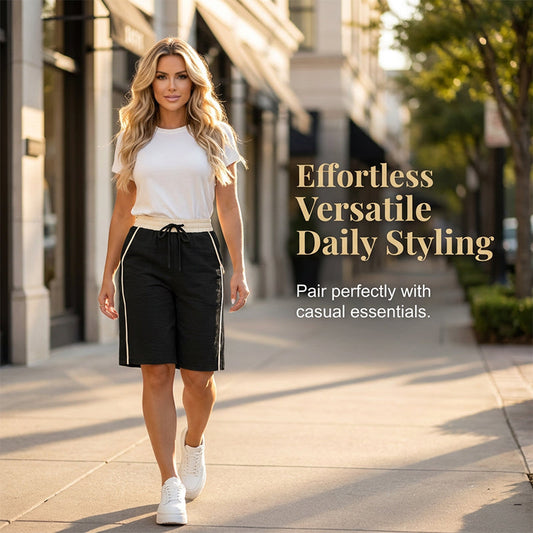 🔥Nieuw binnen & Bestsellers – Casual korte broek met hoge taille en kleurblokken