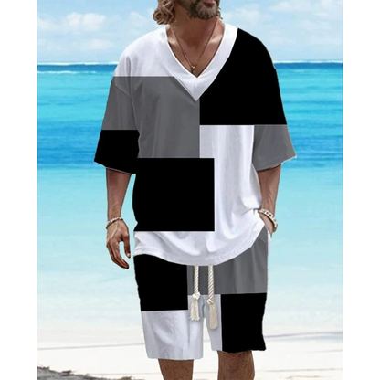 👕☀️Casual set van 2 stuks voor heren: top en korte broek – moeiteloos comfort en stijl 🔥