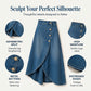 💙🔥Hoge taille, asymmetrische denimrok voor dames – Moeiteloze vintage stijl