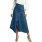💙🔥Hoge taille, asymmetrische denimrok voor dames – Moeiteloze vintage stijl