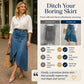 💙🔥Hoge taille, asymmetrische denimrok voor dames – Moeiteloze vintage stijl