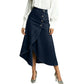 💙🔥Hoge taille, asymmetrische denimrok voor dames – Moeiteloze vintage stijl