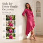 Set bestaande uit een off-shoulder top en een asymmetrische rok voor dames