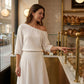 Set bestaande uit een off-shoulder top en een asymmetrische rok voor dames