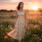 Maxijurk voor dames met bloemenprint, mouwloos en met zakken
