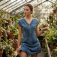🏆TOP VERKOOP🥰 Ritssluiting V-hals korte mouw jurk met zakken👗zacht en luchtig🌿