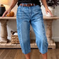 👖 Hoge Taille Cropped Jeans – Wijde Pijpen & Flatterende Pasvorm 💙