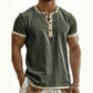 ⌛Tijdelijke aanbieding – Ademend Henley-shirt met korte mouwen voor heren