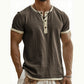 ⌛Tijdelijke aanbieding – Ademend Henley-shirt met korte mouwen voor heren