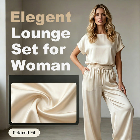 Set bestaande uit een elegante top en een broek met wijde pijpen voor dames