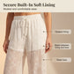 Dames Wijde Pijpen Broek met Borduren en Semi-transparant Design