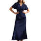 Dames V-hals Polka Dot Maxi Jurk