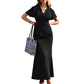 Dames V-hals Polka Dot Maxi Jurk