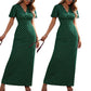 Dames V-hals Polka Dot Maxi Jurk