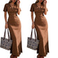 Dames V-hals Polka Dot Maxi Jurk