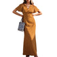 Dames V-hals Polka Dot Maxi Jurk