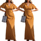 Dames V-hals Polka Dot Maxi Jurk
