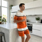 Set met korte broek met korte mouwen en letterprint voor heren