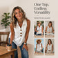 Zomerse mouwloze blouse met knopen voor dames
