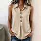 Zomerse mouwloze blouse met knopen voor dames