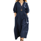 Casual maxi-jurk met V-hals en zakken voor dames