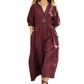 Casual maxi-jurk met V-hals en zakken voor dames