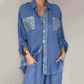 ✨ 50% KORTING ✨ Luxe Dames Set met Pailletten – Licht & Chic 💙
