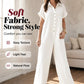 Casual, ruimvallende jumpsuit met korte mouwen en knopen voor dames