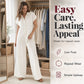 Casual, ruimvallende jumpsuit met korte mouwen en knopen voor dames