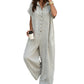 Casual, ruimvallende jumpsuit met korte mouwen en knopen voor dames