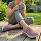 Ademende platformslippers van mesh voor dames