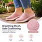 Ademende platformslippers van mesh voor dames