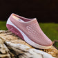 Ademende platformslippers van mesh voor dames