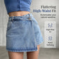 Zomerse denimskort met hoge taille voor dames