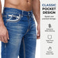 Zeer rekbare herenjeans met dubbele stiksels